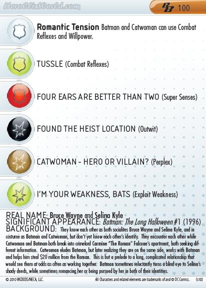 HeroClix Batman Catwoman card