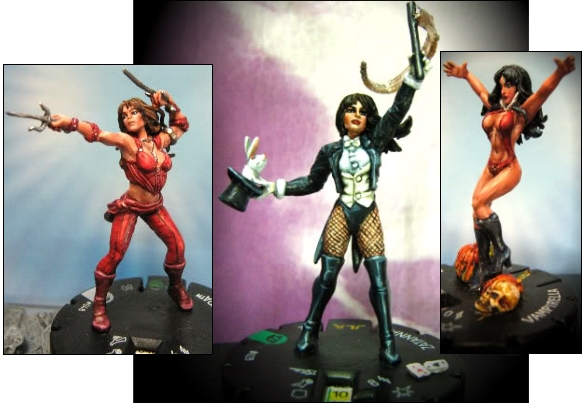 HeroClix custom Elektra Zatanna Vampirella