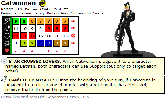 Catwoman HeroClix Dial