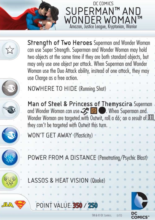 Superman and WonderWoman HeroClix