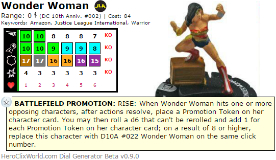 HeroClix Wonder Woman Dial
