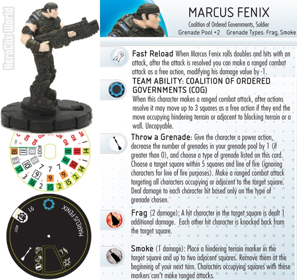 Gears of War 3 HeroClix Marcus Fenix
