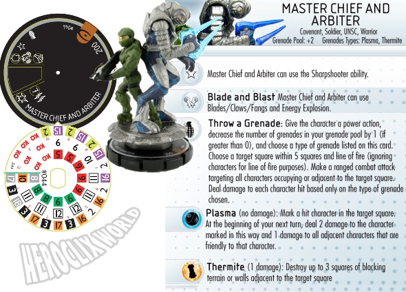 Halo Heroclix Master Chief and Arbiter dial