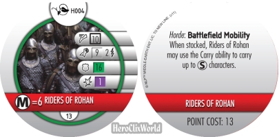 Lord of the Rings HeroClix Horde Token Riders of Rohan