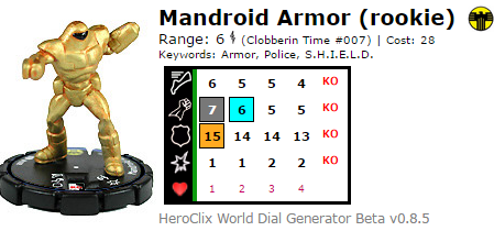 Mandroid Armor HeroClix Dial