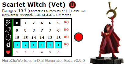 Awesome Clix: Scarlet Witch HeroClix Dial