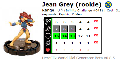 Jean Grey HeroClix Dial