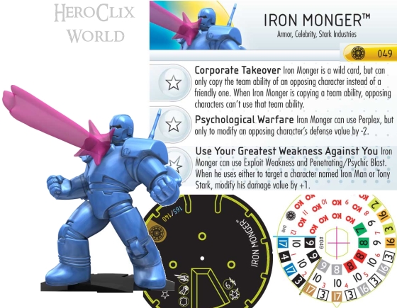 Iron Monger HeroClix Dial