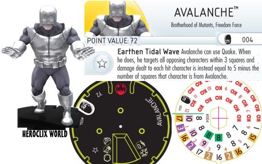 HeroClix Avalanche dial Days of Future Past HeroClix
