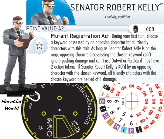 Heroclix Senator Robert Kelly Dial Days of Future Past