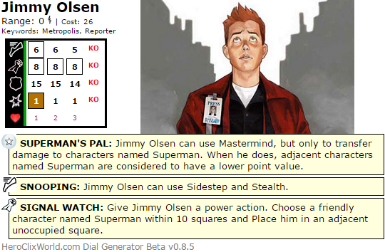 The Quintessential HeroClix Jimmy Olsen Dial