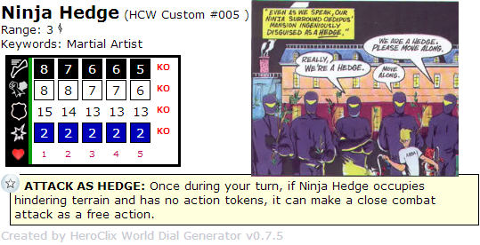 HeroClix Clix Craves Ninja Hedge Dial