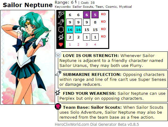 Sailor Neptune HeroClix Dial